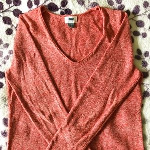 Coral V-Neck Sweater